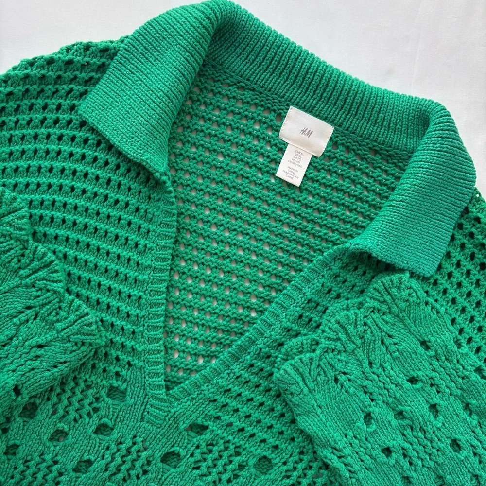 H&M Perforated Cotton Knit Sweater Size XL